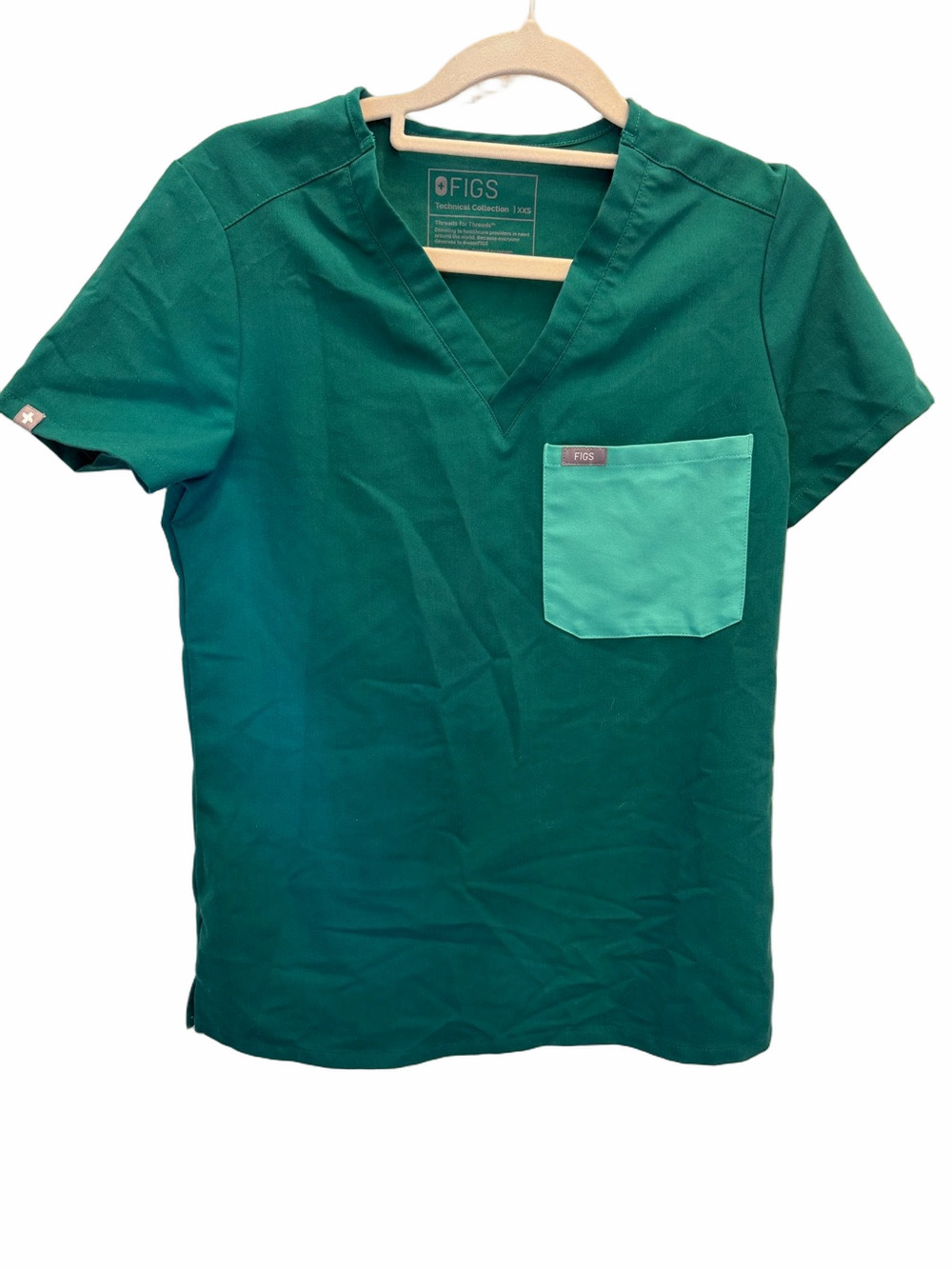 Figs Catarina One Pocket Scrub Top Green Size XXSmall
